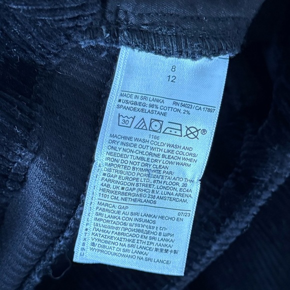 GAP Black Corduroy Wide-Leg Pants Size 8 High Rise Casual Comfort - Picture 6 of 7